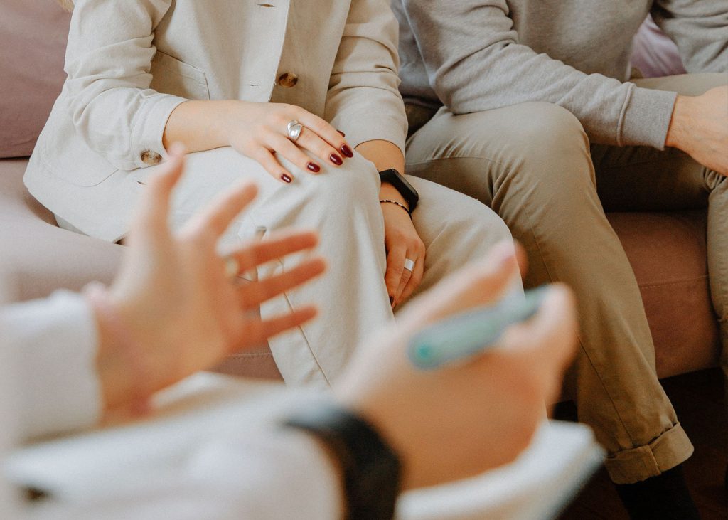Couple discussing fertility care at CRP Clinic